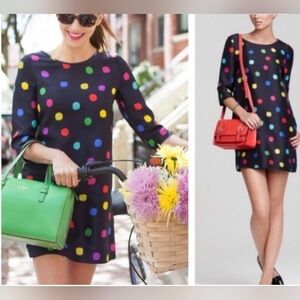 Kate Spade Black Dress with Colorful Dots,Size 2/4